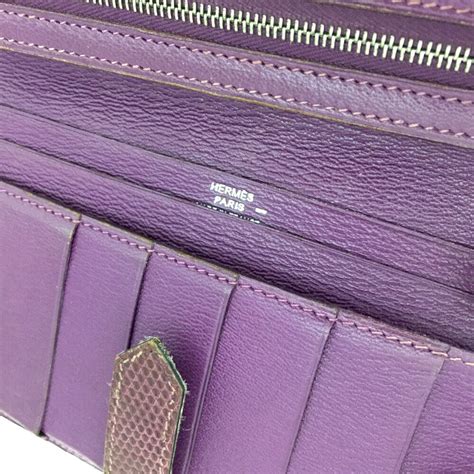 hermes lizard wallet|HERMES Lizard Bearn Gusset Wallet Violet .